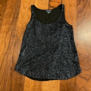French Connection black sequin tank